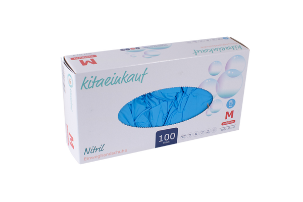 Handschuhe Nitril, puderfrei, Gr. M, 100 Stk., blau