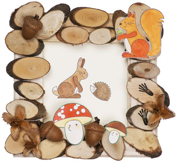 Holzrahmen, Schnitte, Motive, Pilze, Tierkarten