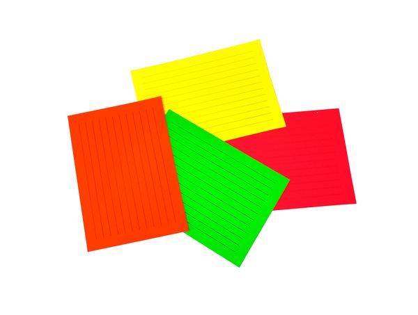 bunte Zettel, Post-it Notizen, Neonfarben, Klebezettel, Papierkarten