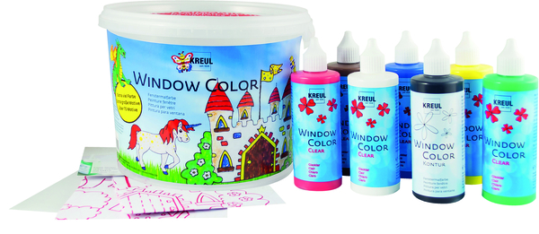 Fensterfarbe, Acrylfarbe, Farbenset, Kreidefarben, Nassfarben