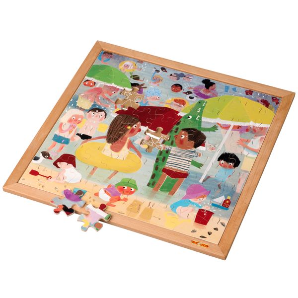 puzzle, puzzle, rahmen, familie, poolpartie
