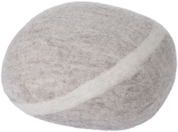 Wollkugel, gefüllter Ball, Grau, gekreuzte Streifen, Wickelrohr
