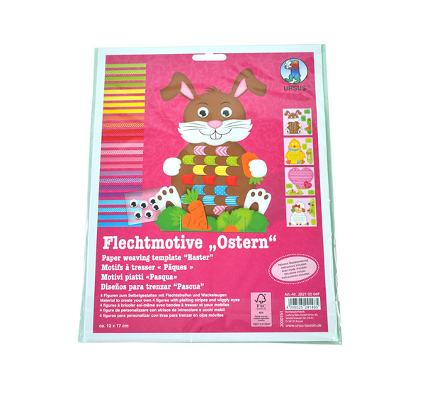 Hase, Ostern, Bastelvorlage, Papier-Webtechnik, Motiv