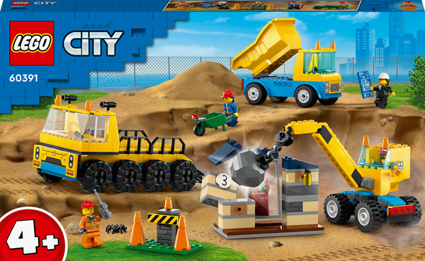 60391 LEGO® City Baufahrzeuge und Kran mit Abrissbirne, 235 Teile