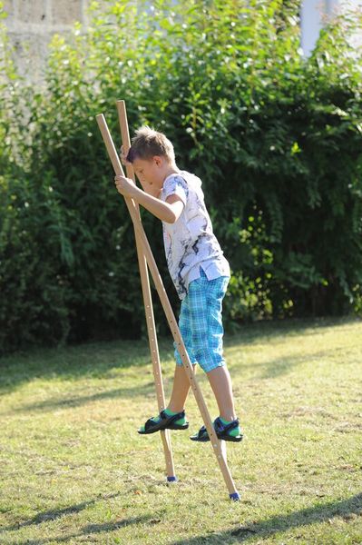 Kinder, Sprungstangen, Außenbereich, Schuhe, Sommer