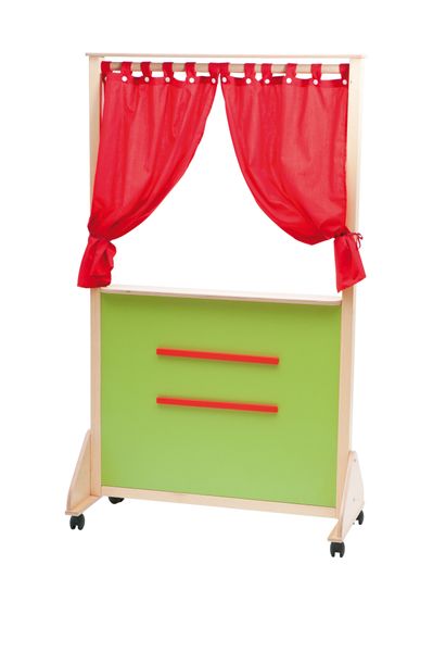 Kinderkreativtheater, Auftrittskasten, Puppenbühne, Theatermobiliar, Räkumfang