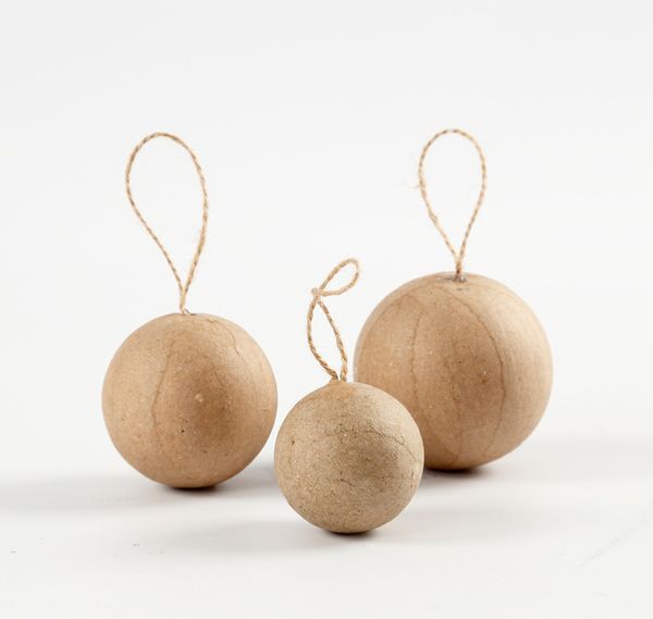 Handgemachte Pappmaché-Kugeln, 6 Stück Handgemachte Pappmaché-Kugeln, 6 Stück