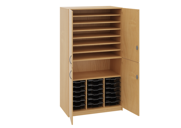 Bastelschrank mit 18 kleinen Boxen und 4 Halbtüren, Varianten wählbar