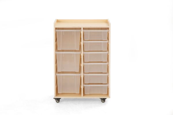 Mobiles Regal mit 2 Reihen, 6 kleine, 3 große Boxen, LxBxH: 58 x 39 x 83 cm Mobiles Regal mit 2 Reihen, 6 kleine, 3 große Boxen, LxBxH: 58 x 39 x 83 cm