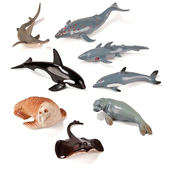 haie, rochen, tierfiguren, tiermodelle, meerestiere