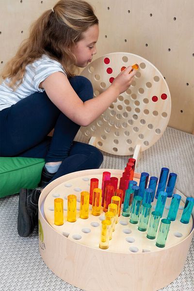 Holzpuzzle, Stapelspiel, Brettspiel, Kleistafeln, Kreiselemente