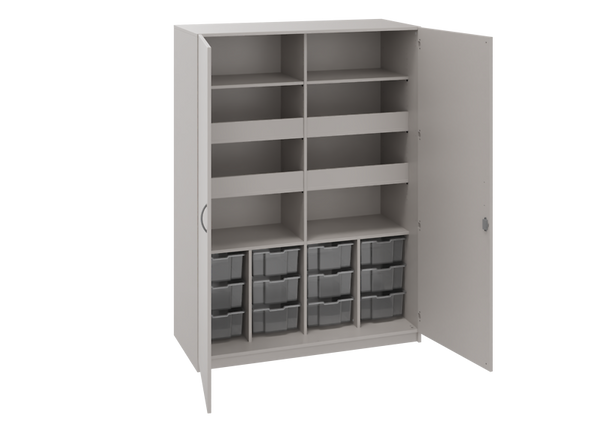 Sportschrank mit 12 transparente Boxen, abschließbar, Variante wählbar