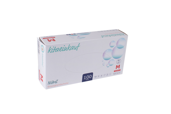 Handschuhe Nitril, puderfrei, Gr. M, 100 Stk., weiß