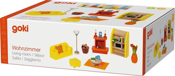 Wohnzimmer-Set, Möbelset, Miniaturmöbel, Holzspielzeug, Puppenhaus-Zubehör