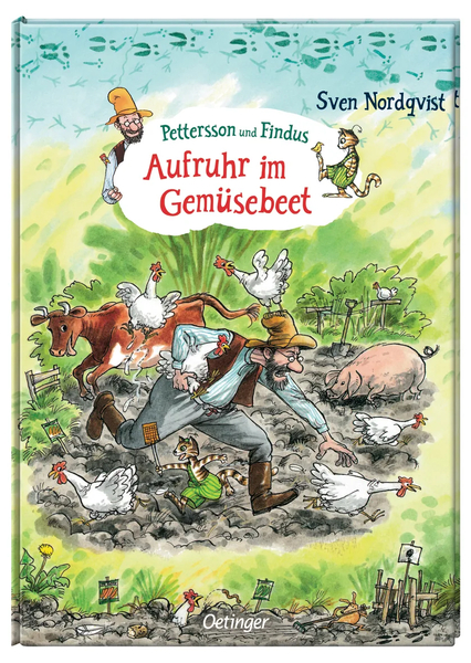 Kinderbuch, Aufruhr, Gemüsebeet, Huhn, Tiere