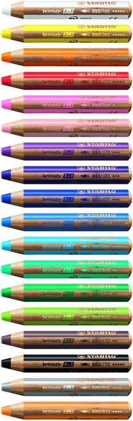 STABILO Woody 3in1 Malstifte, in 12 Farben sortiert, 60 Stück