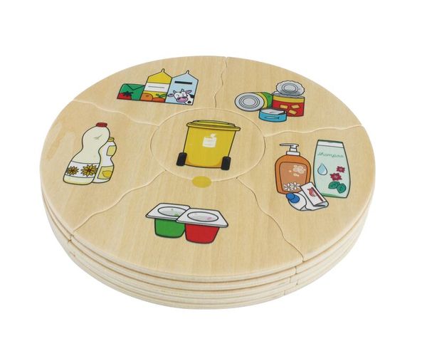 Humanico Mülltrennung, 30 Holz-Puzzleteile, ab 4 Jahre Humanico Mülltrennung, 30 Holz-Puzzleteile, ab 4 Jahre