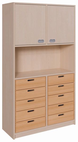 Küchenschrank, Aufbewahrung, Schubladen, Holzlook, Schrank mit Türen