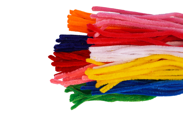 ELVIRAS Dicke & flauschige Pfeifenputzer, 50 cm lang, Ø 8 mm, bunt sortiert, 100 Stück