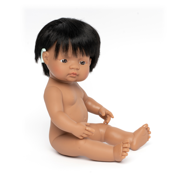 Baby-Doll, Vinyl-Puppe, Sitzende Puppe, Schwarze Haare, ohne Kleidung