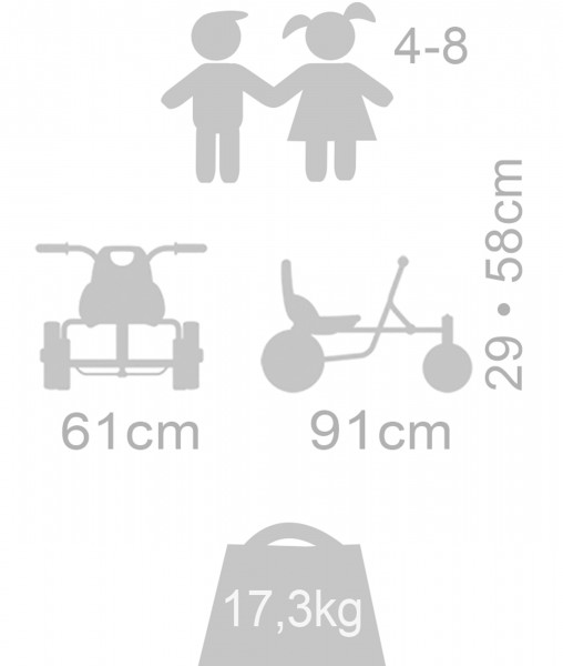 Kinderanhänger, Kinderwagen, Rodel-/Fahrzeug-Set, 53-58 cm, Tragegewicht 17,3 kg