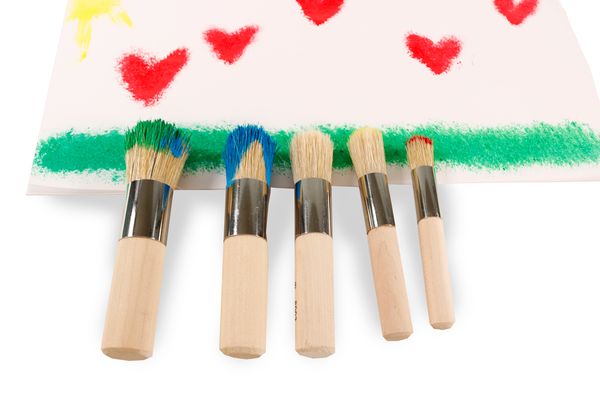 Pinsel, Malblock, Kunstpapier, Hintergrund, Herstellungsset