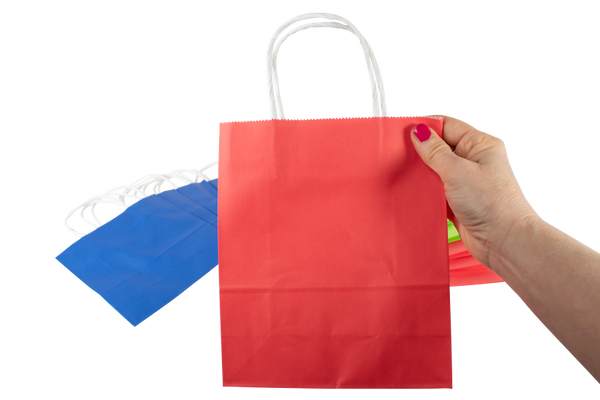 FOLIA Papiertüten M, Kraftpapier, farbig sortiert, 20 Stück