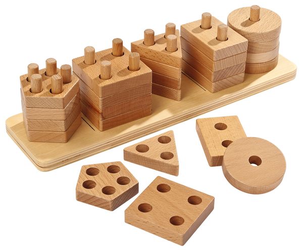 Holzspielzeug, Lernwürfel, Sortierspiel, Holzformen, Bausteine