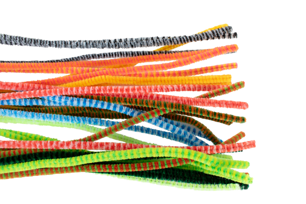 Streifen-Pfeifenputzer, bunt sortiert, 30 cm, 6mm, 30 Stück Streifen-Pfeifenputzer, bunt sortiert, 30 cm, 6mm, 30 Stück