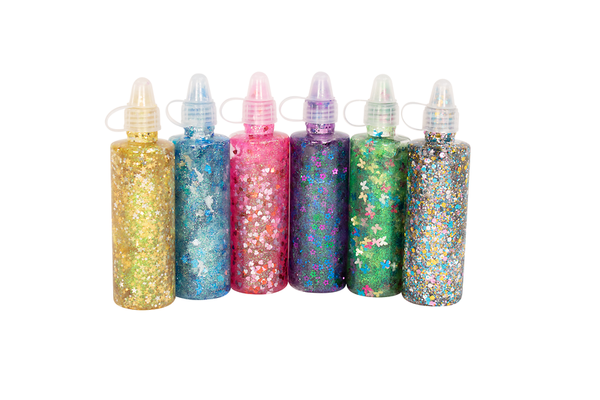 Glitterkleber, Glitzerflasche, Sequins Mischung, Kleber mit Glitzer, Bastelkleber