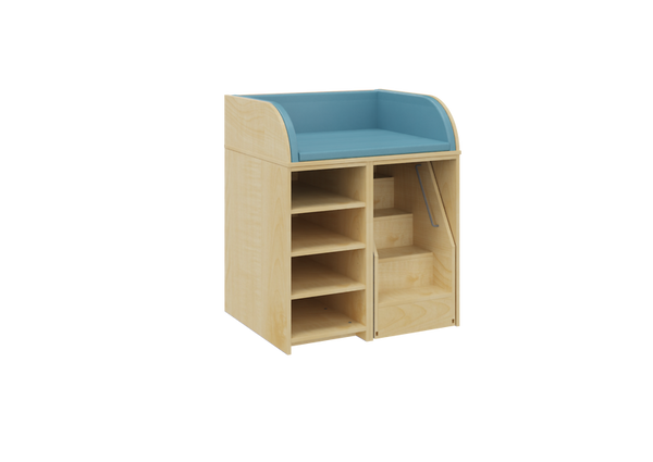 Wickelkommode mit Einlegeböden und Treppe, 92 cm breit