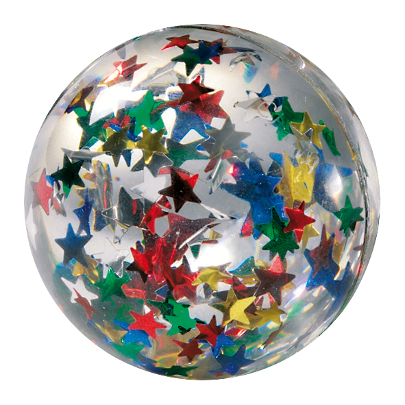 Glitzerkugel, Sterne, Konfetti-Stein, Dekokugel, Transparent