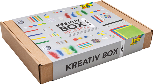 Kreativbox, Bastelset, 14 Teile, Kunstbedarf, Sammelbox