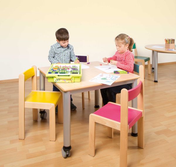 Quadrattisch mit Rundrohrfüßen, feststehend, 80x80 cm Quadrattisch mit Rundrohrfüßen, feststehend, 80x80 cm