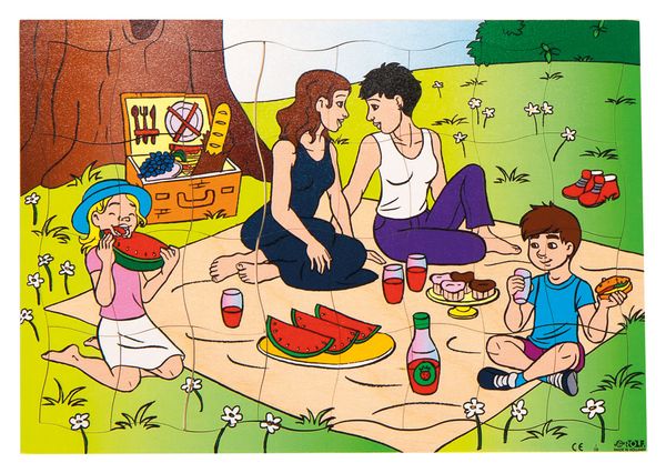 ROLF EDUCATION Puzzle-Set Moderne Familien, 4 Puzzle, je 32 Teile, ab 3 Jahre