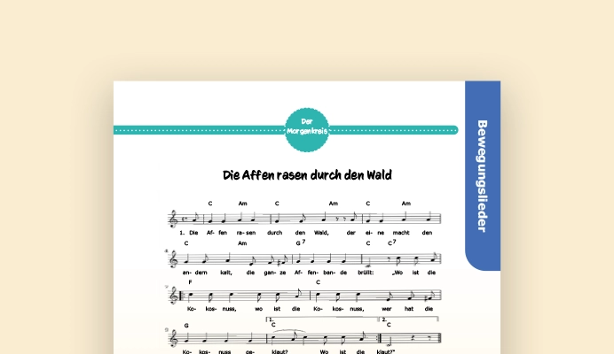 Liedtect von "Die Affen rasen durch den Wald"