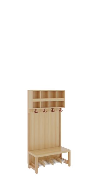 Holzschrank, Garderobe, Flurgarderobe, Hakenleiste, Schuhregal