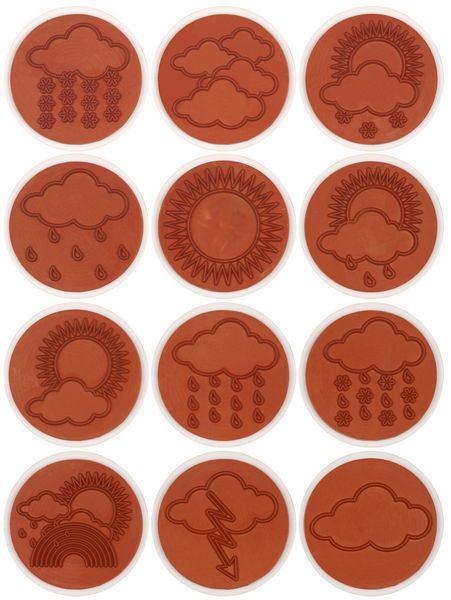 Riesenstempel "Wetter", 12 tlg. Riesenstempel "Wetter", 12 tlg.