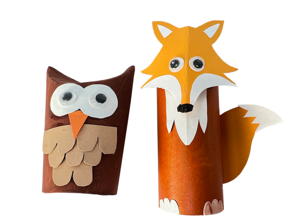 Puppenkopf, Eule, Fuchs, Stoffpuppe, Dekor