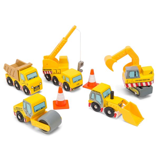 Spielzeugauto, Baustellentechnik, Kran, Bagger, Sattelzug