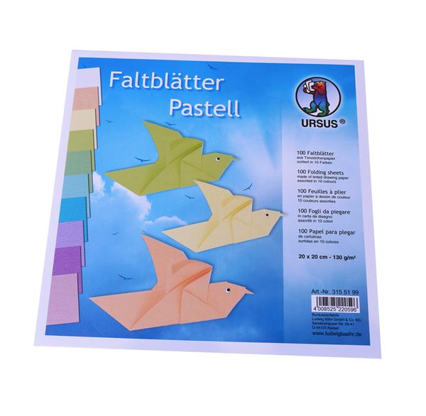 Faltblätter pastell, 20x20 cm, 130 g/m², 100 Stück Faltblätter pastell, 20x20 cm, 130 g/m², 100 Stück