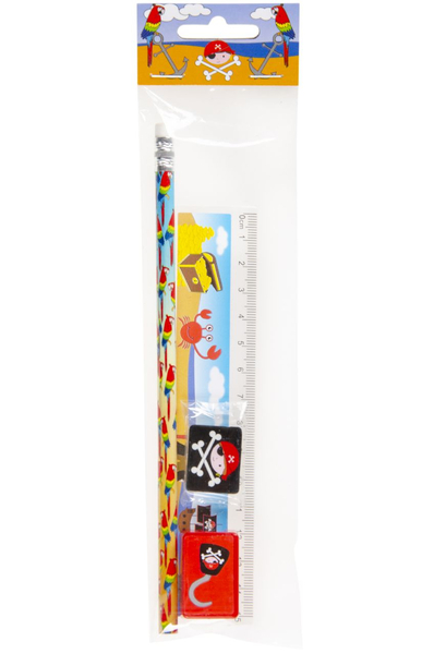 Bleistift, Lineal, Buntstift, Pirat, Schädelkreuz