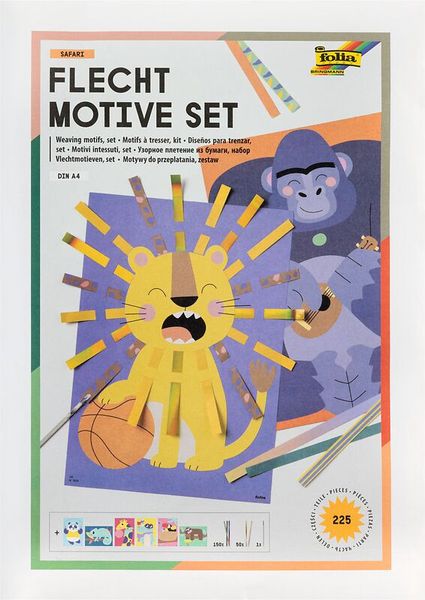 Flechtmotiv, Kunstset, Wanddekoration, Tiermotiv, Papiersticker
