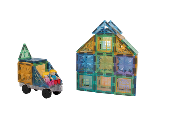 Konstruktionsspielzeug, Magnetbausteine, Haus, Baukasten, Transparent