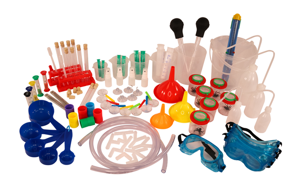 hobby kit, science kit, lab accessories, plugs tubes, safety goggles