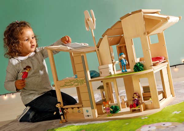 Umweltfreundliches Puppenhaus inkl. Möbel Umweltfreundliches Puppenhaus inkl. Möbel