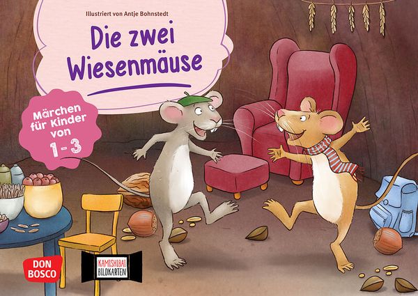 Kamishibai Bildkartenset - Die zwei Wiesenmäuse (U3)