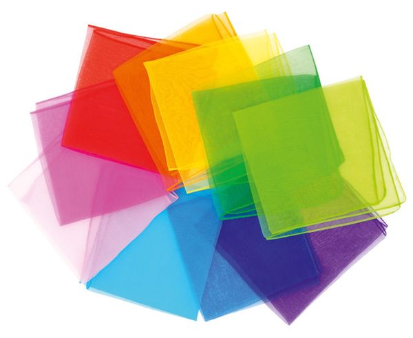 farben, Stofftaschen, Organza, bunt, Quadrat
