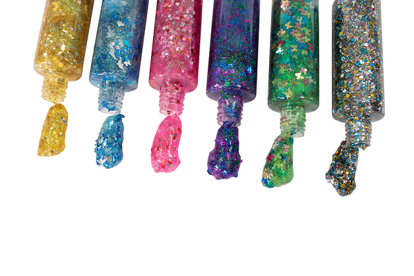 Glitterkleber, je 110 ml, 6 Flaschen