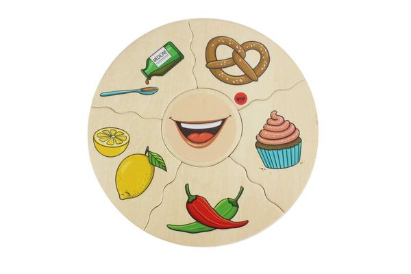 Puzzle, Holz, Kinder, Lebensmittel, Teller, Mund, Brezel, Zitrone, Chili, Cupcake, Sauce, Löffel, Quelle